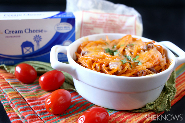 Baked cream cheese spaghetti