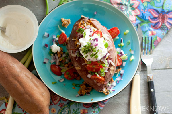 Loaded Mexican stuffed sweet potatoes