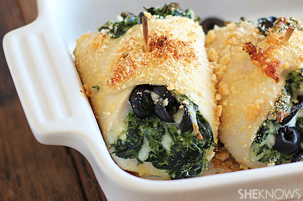 Creamy spinach and olive stuffed chicken | Sheknows.com - final product