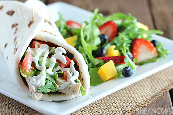 Chicken shawarma and spring fruit salad | Sheknows.com - final product
