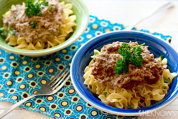 Meatless cheeseburger stroganoff recipe
