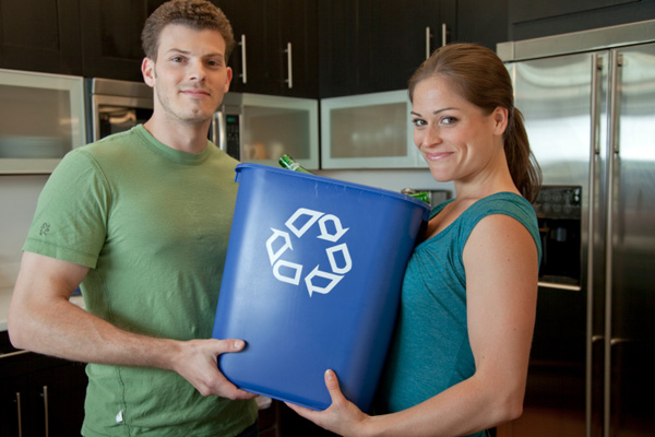 Couple recycling