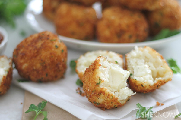 Arancini with spicy marinara sauce