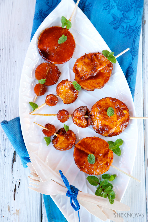 Caramelized sweet potato skewers recipe