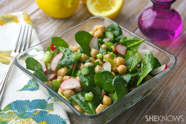 Lemony chickpea and greens salad