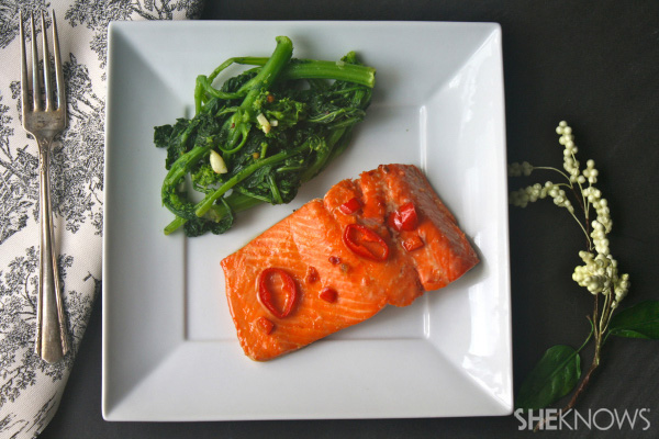 Sweet chili-glazed salmon