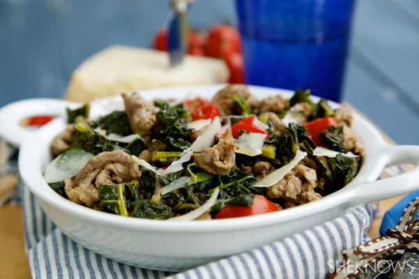 Kale & beef sauté with Parmesan recipe