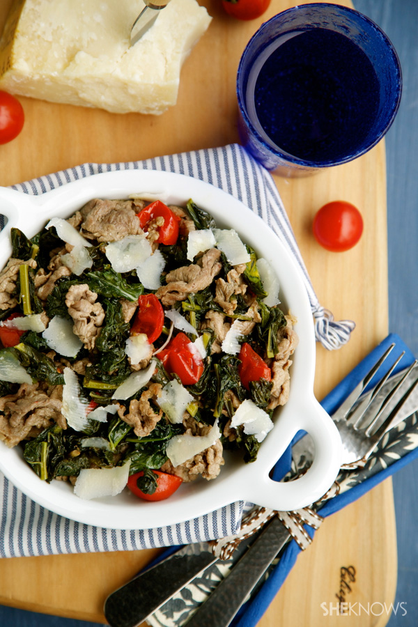 Kale & beef sauté with Parmesan recipe