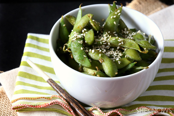 Garlic teriyaki edamame