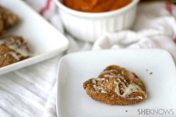 Crispy baked heart ravioli