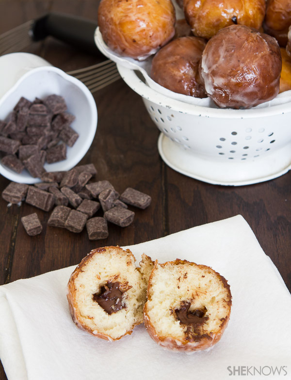 Chocolate stuffed donut holes