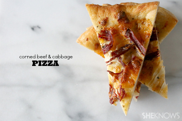 Corned beef and cabbage pizza