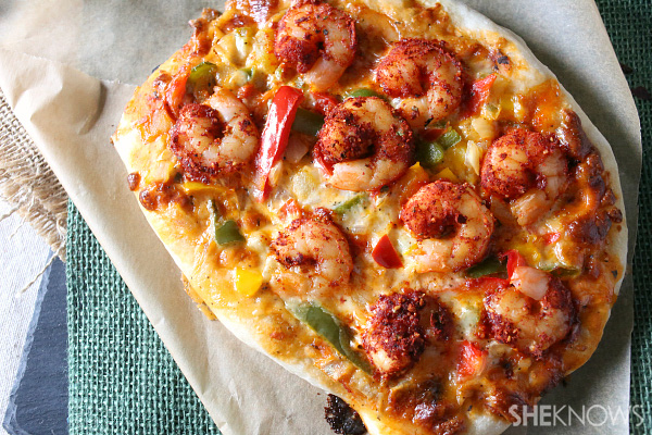 Cajun shrimp pizza