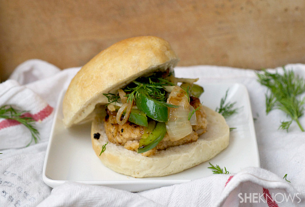 Spicy mustard and cod burgers