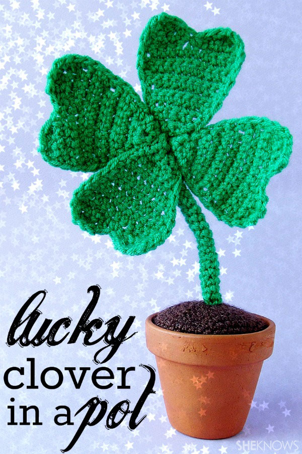 four-leafed crocheted clover