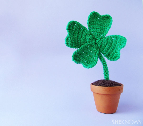 four-leafed crocheted clover:
