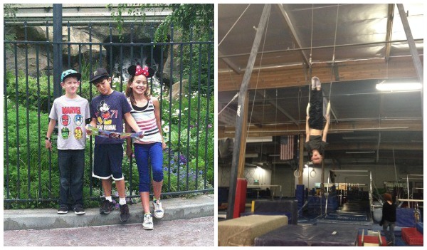 Courtney Vara's son Elijah with extended gymnast family