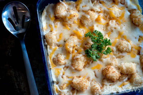 chicken tater tot casserole with cream of chicken soup