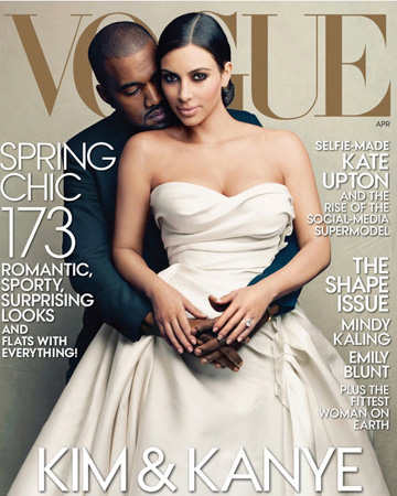 Kim and Kanye on the cover of Vogue