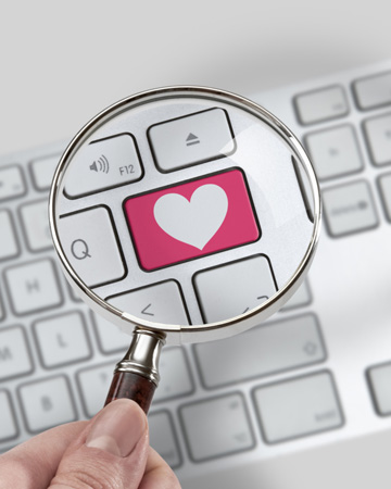 Love button on computer