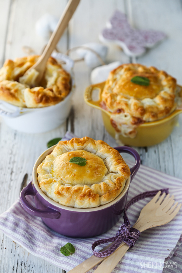 Mini mac and cheese pies with Parmesan and pancetta recipe