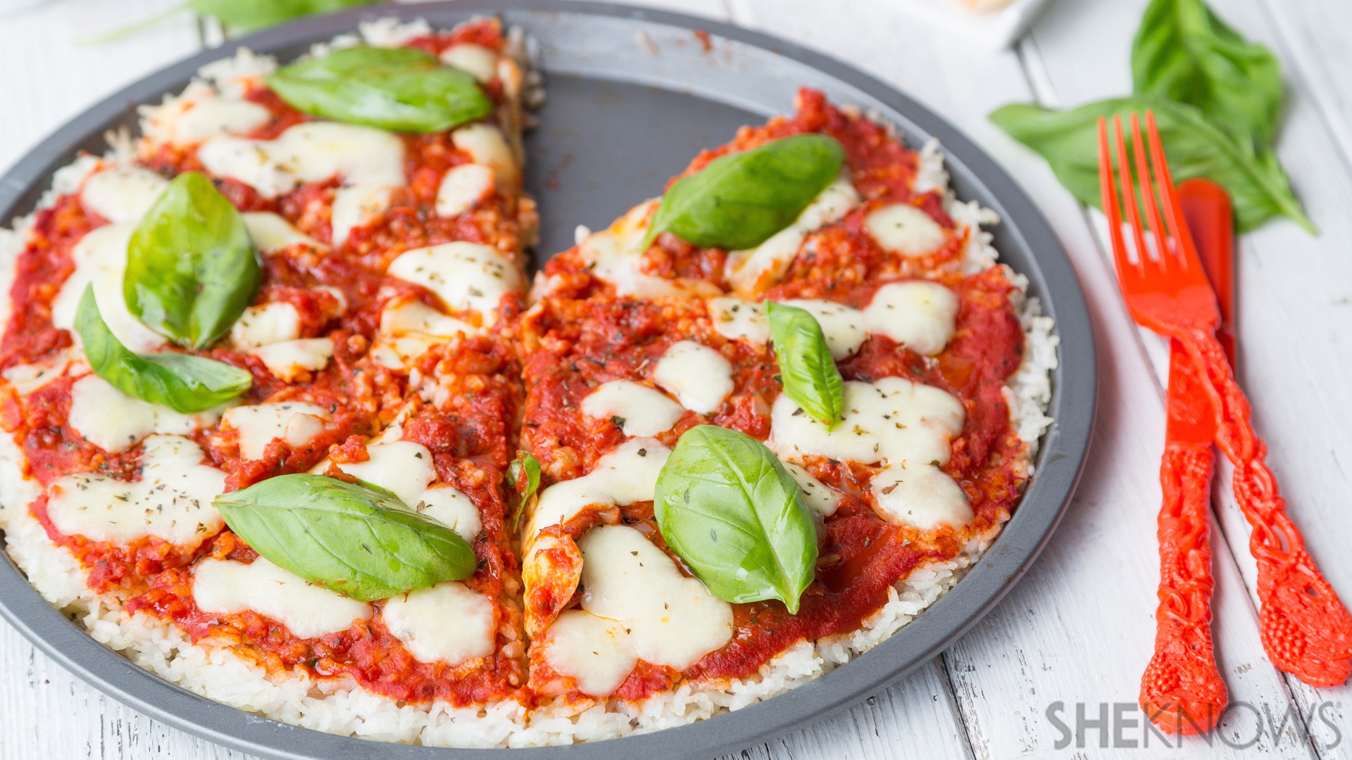Margherita rice pizza recipe