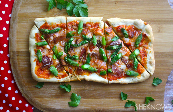 Asparagus and bacon flatbread