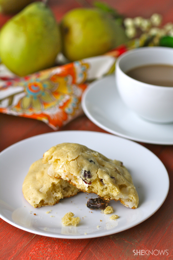 Gluten-free pear, cherry & Brie scones