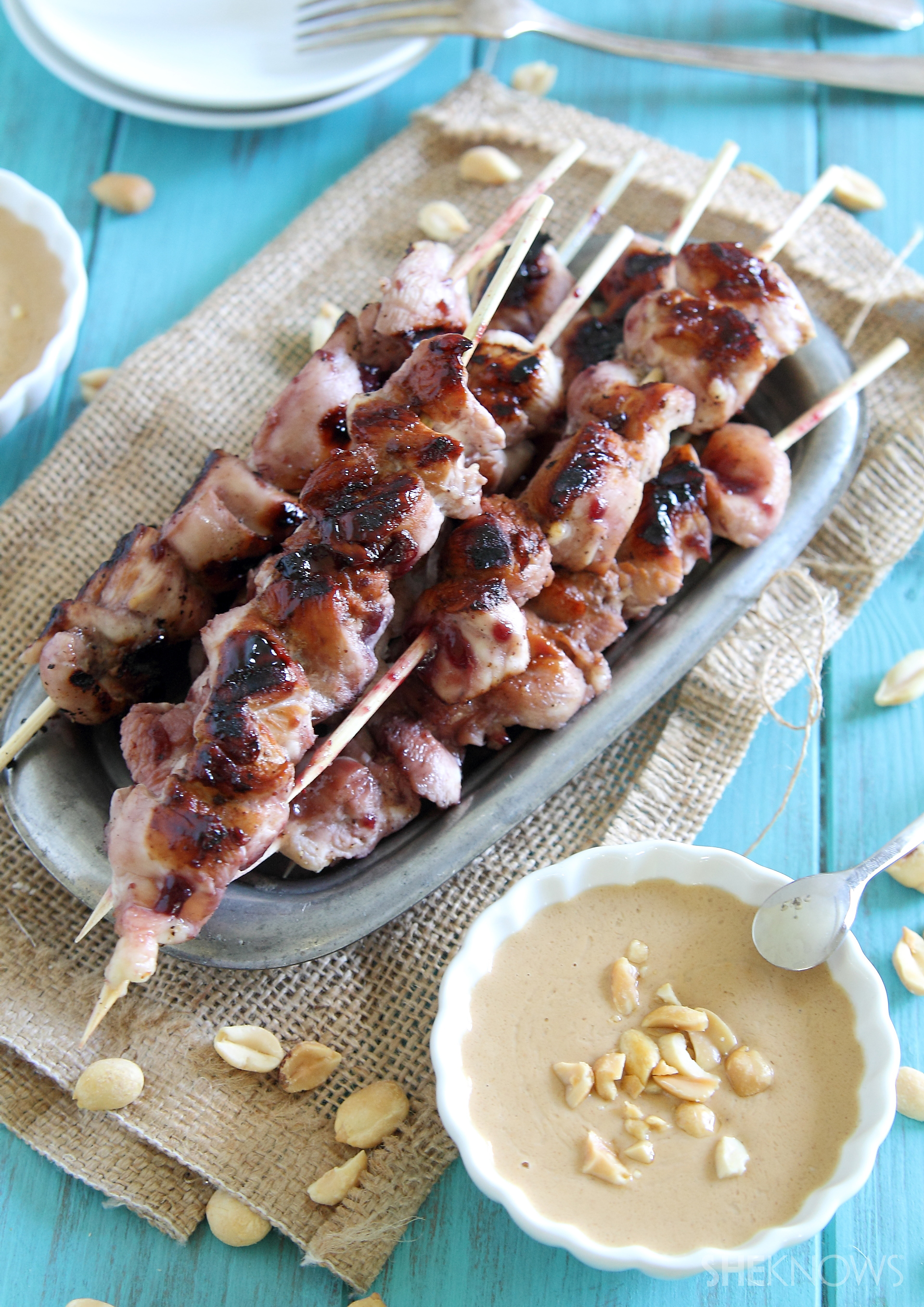 PB&J chicken kabobs