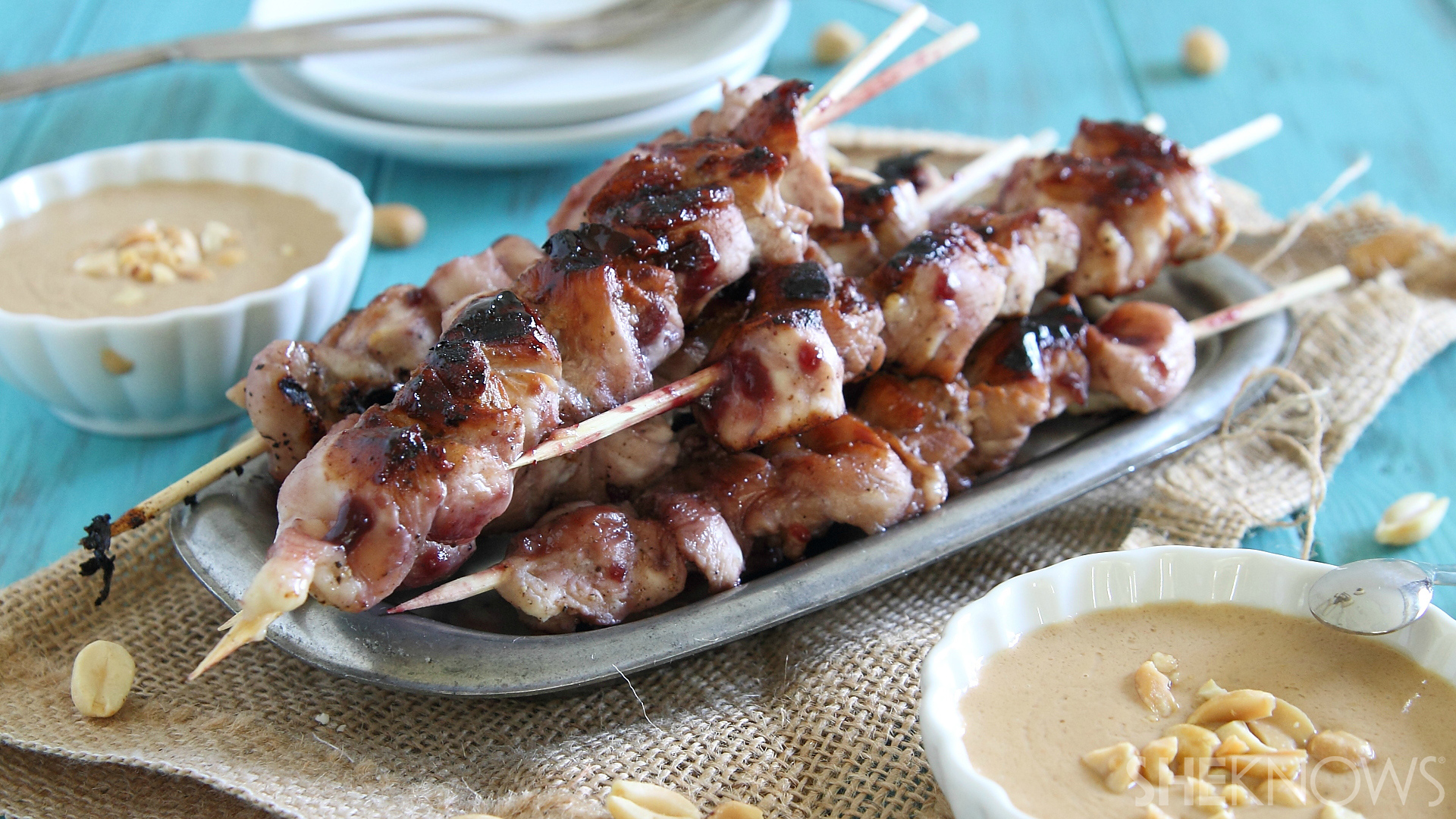 PB&J chicken kabobs