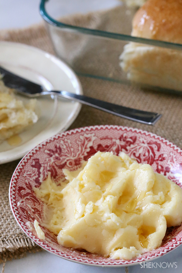 Super simple yeast rolls with homemade whipped honey butter