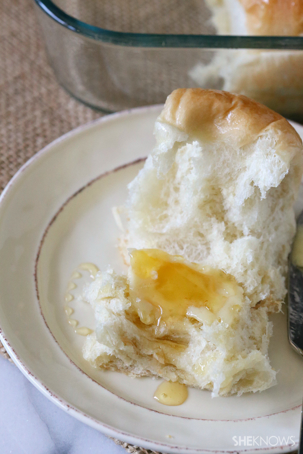 Super simple yeast rolls with homemade whipped honey butter