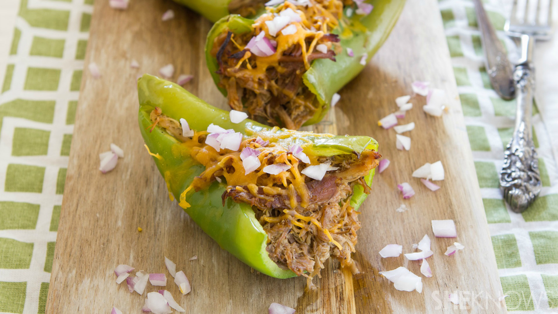 Pulled pork stuffed peppers