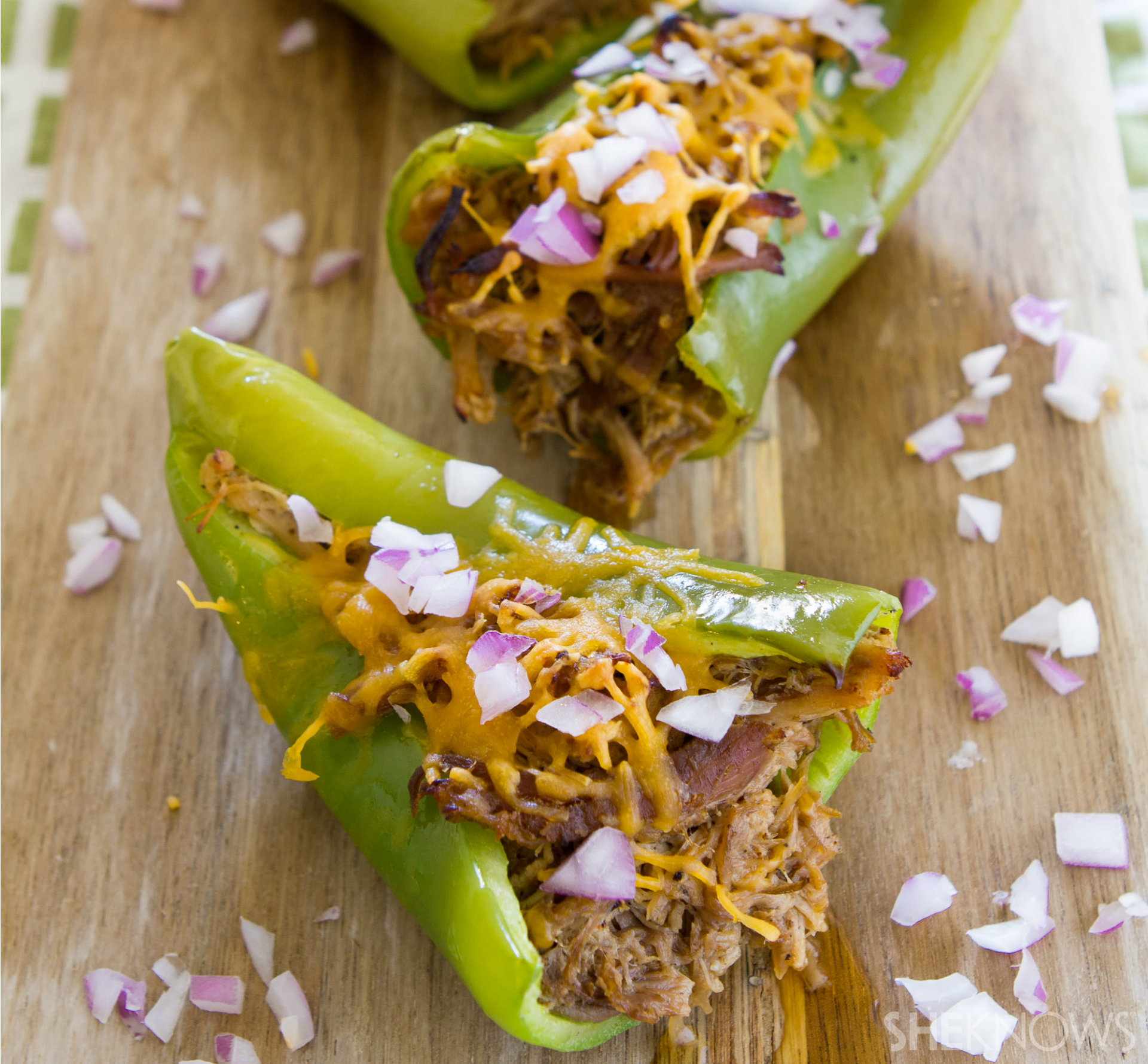 Pulled pork stuffed peppers