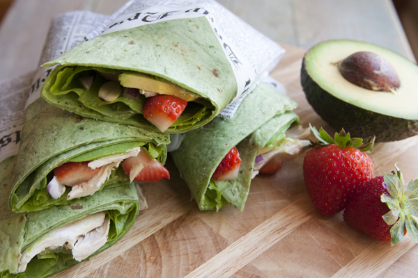 Mother's Day salads- Chicken strawberry salad wrap