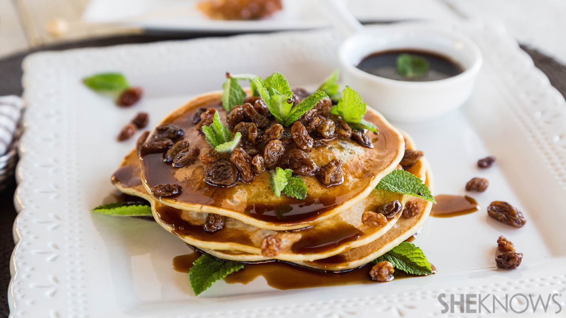 Rum raisin pancakes with rum syrup recipe