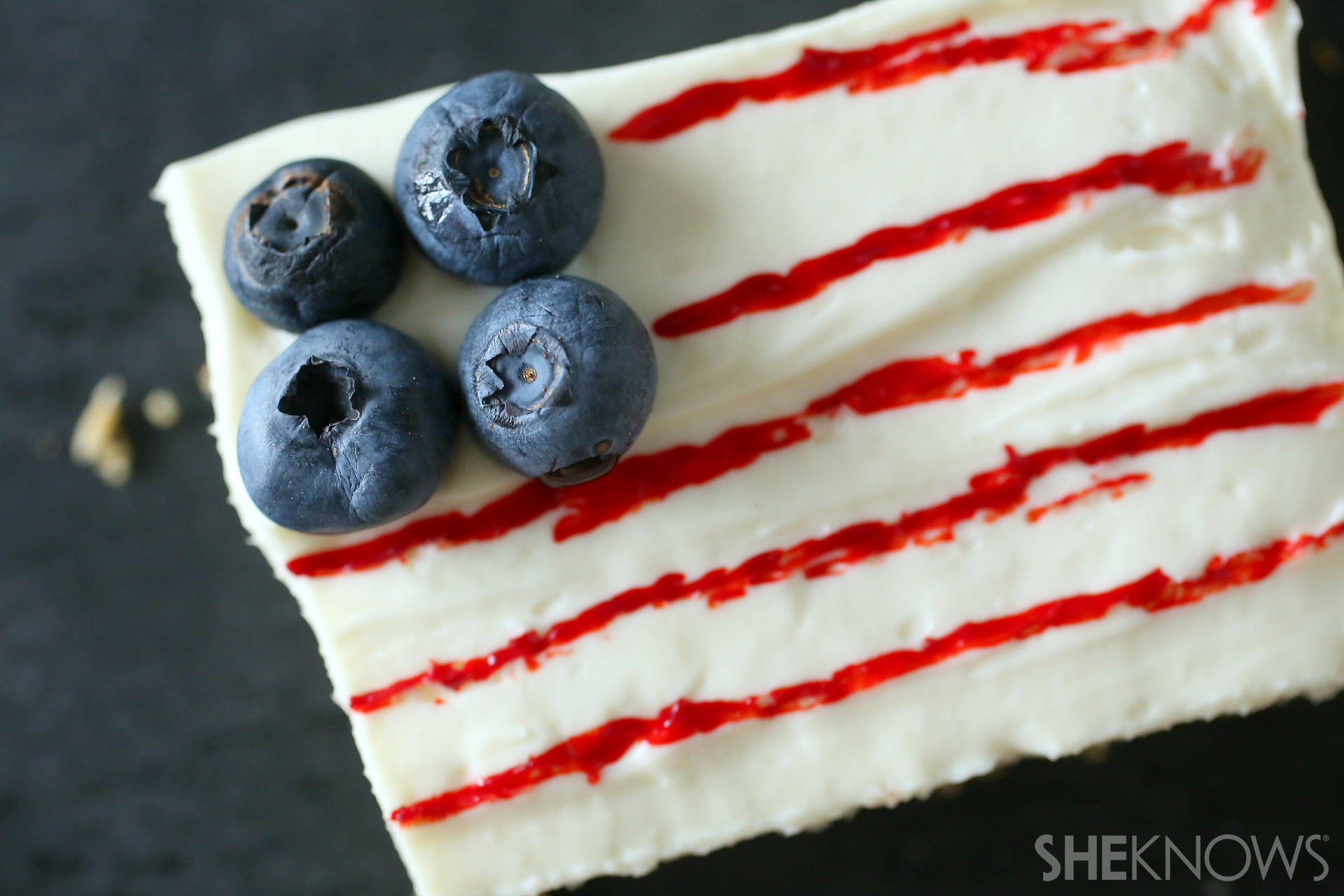 American Flag cheesecake bars