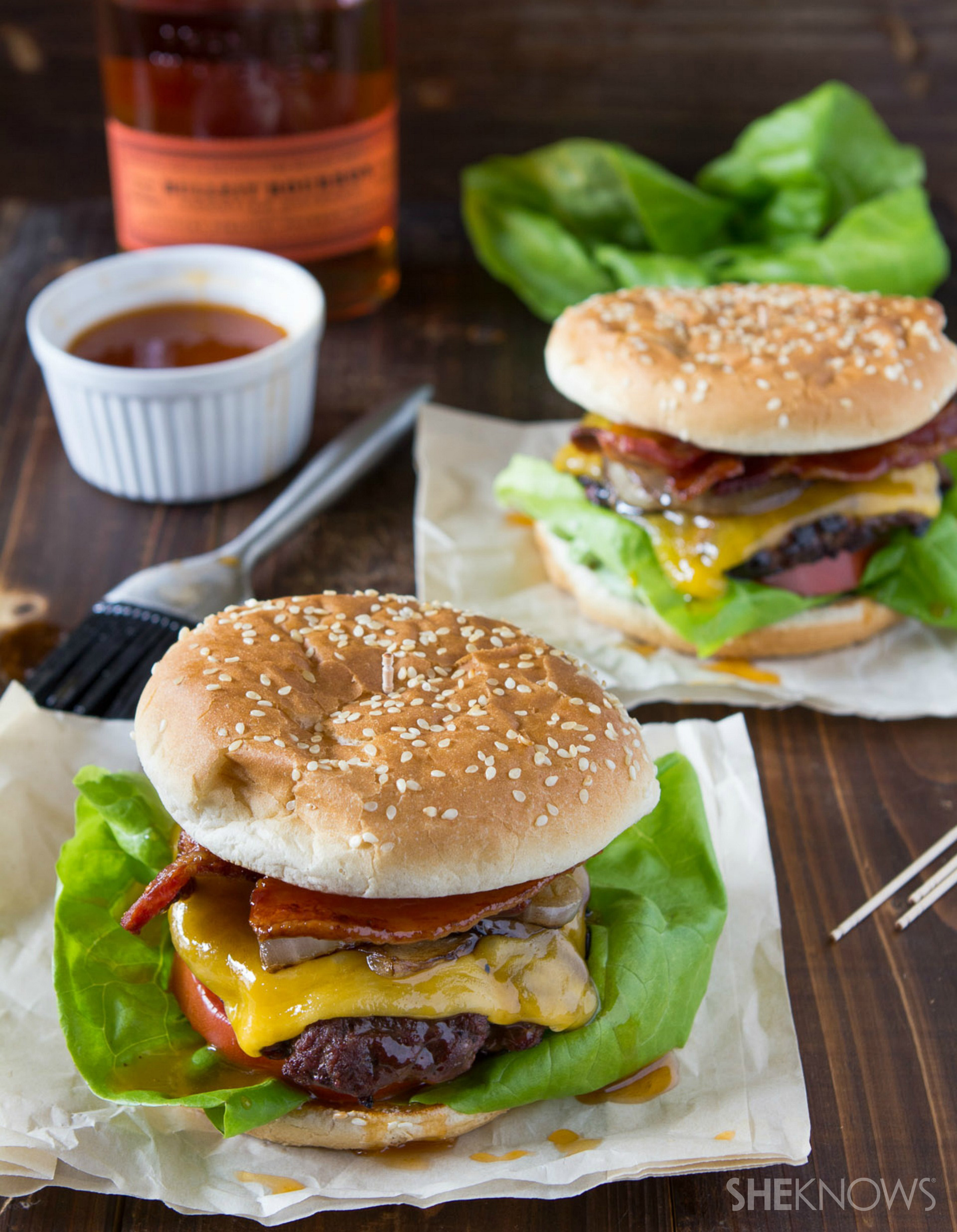 It's easy to make Burgers with my homemade Bacon Bourbon Burger Sauce 