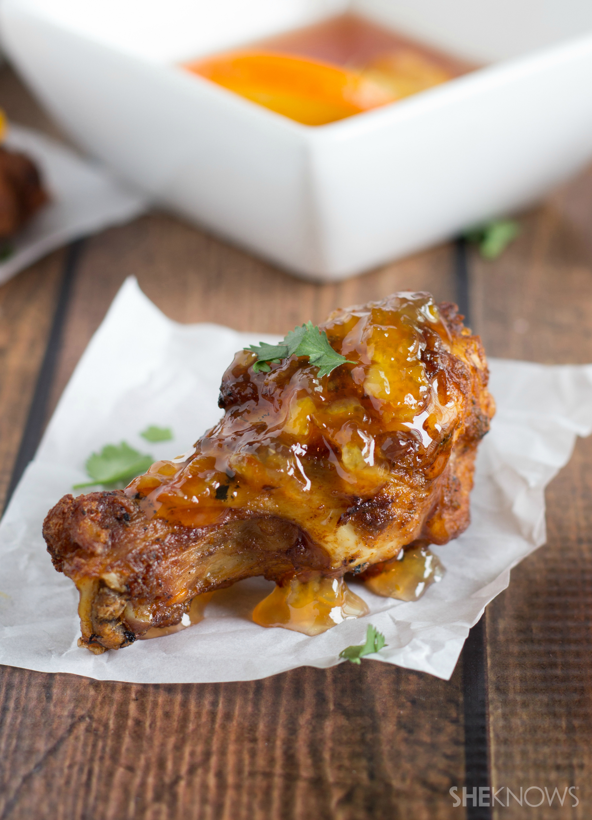 Orange glazed chicken wings