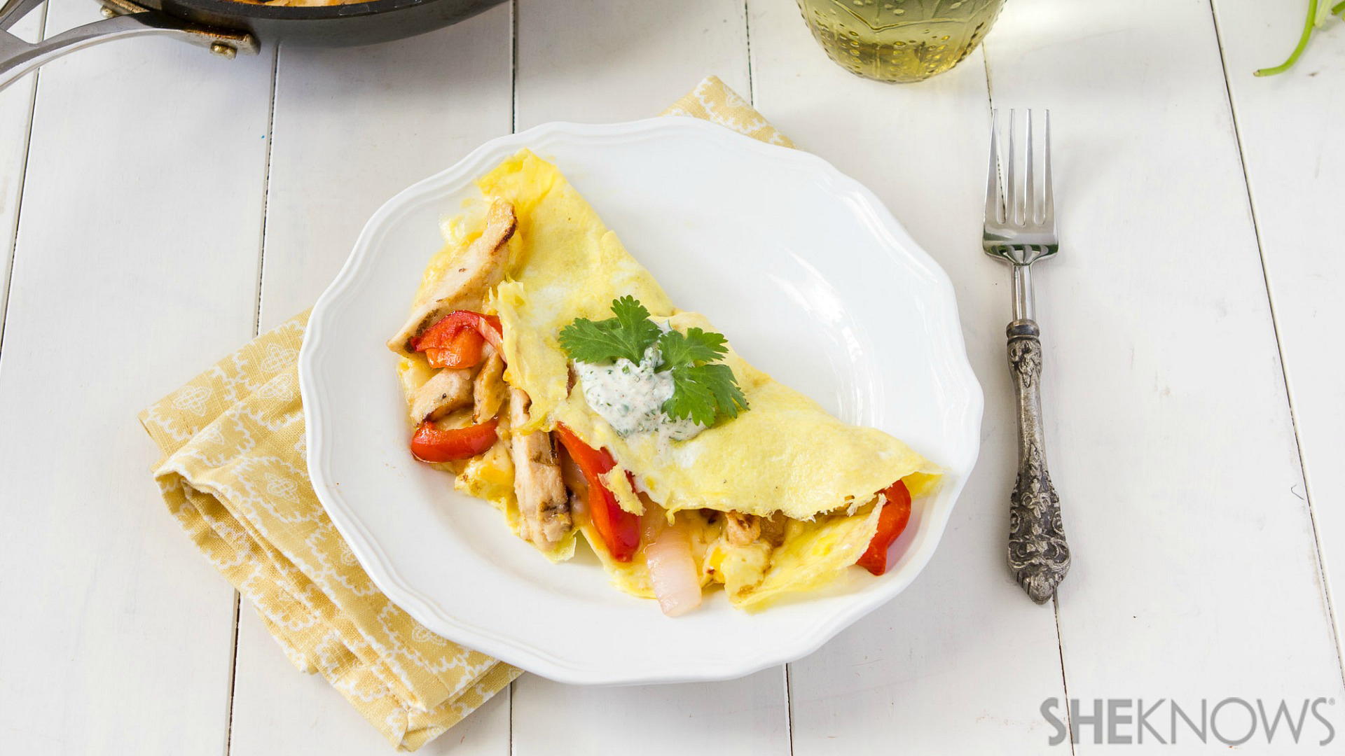 Chicken fajita omelets