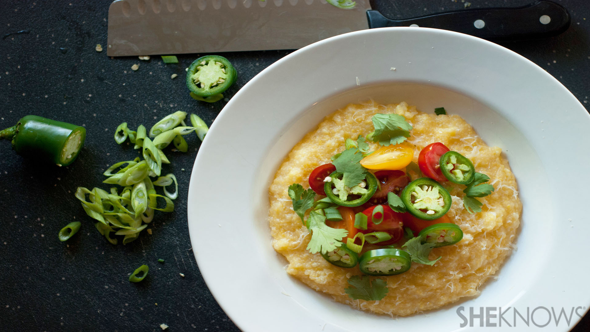 Cheesy parmesan cheddar polenta