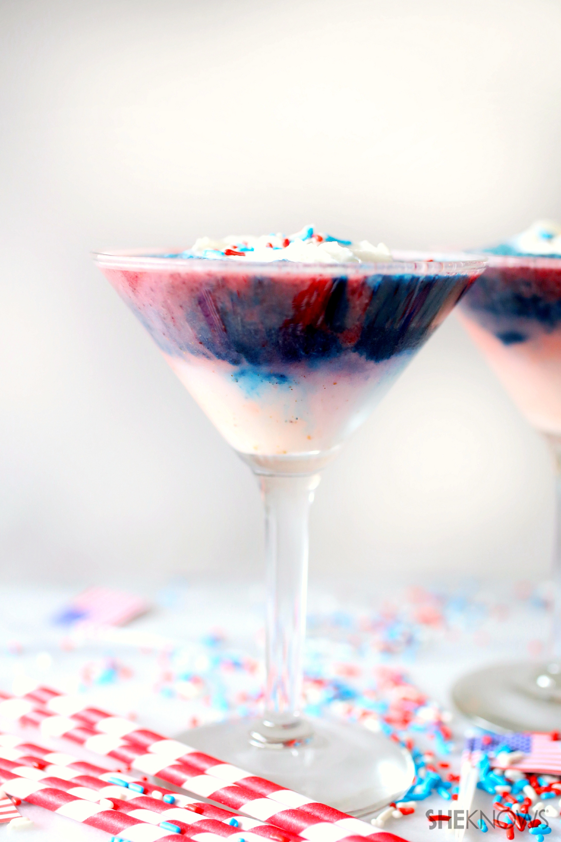 red, white and blue daiquiris