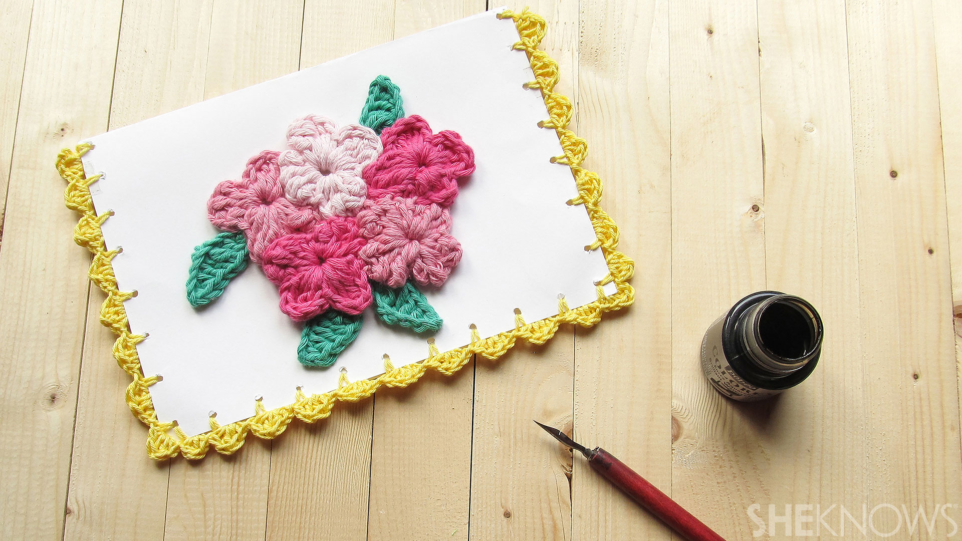 DIY Crocheted Mother's Day card