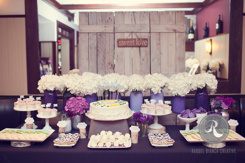 decorated Mason jars party setup