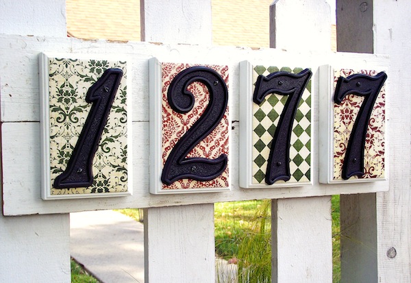 DIY House numbers- Mod Podge address sign