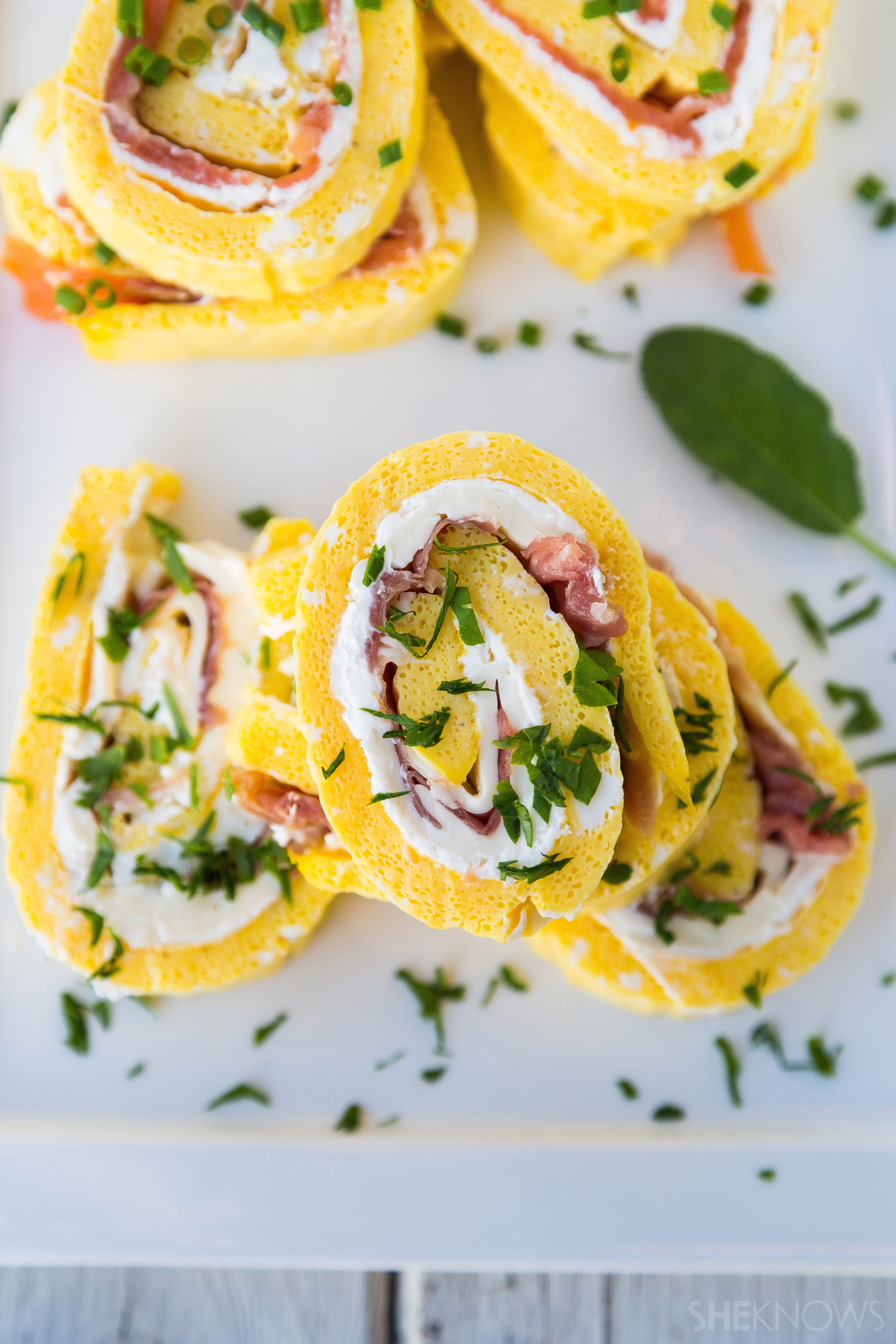 Ham and cheese frittata roll-up recipe