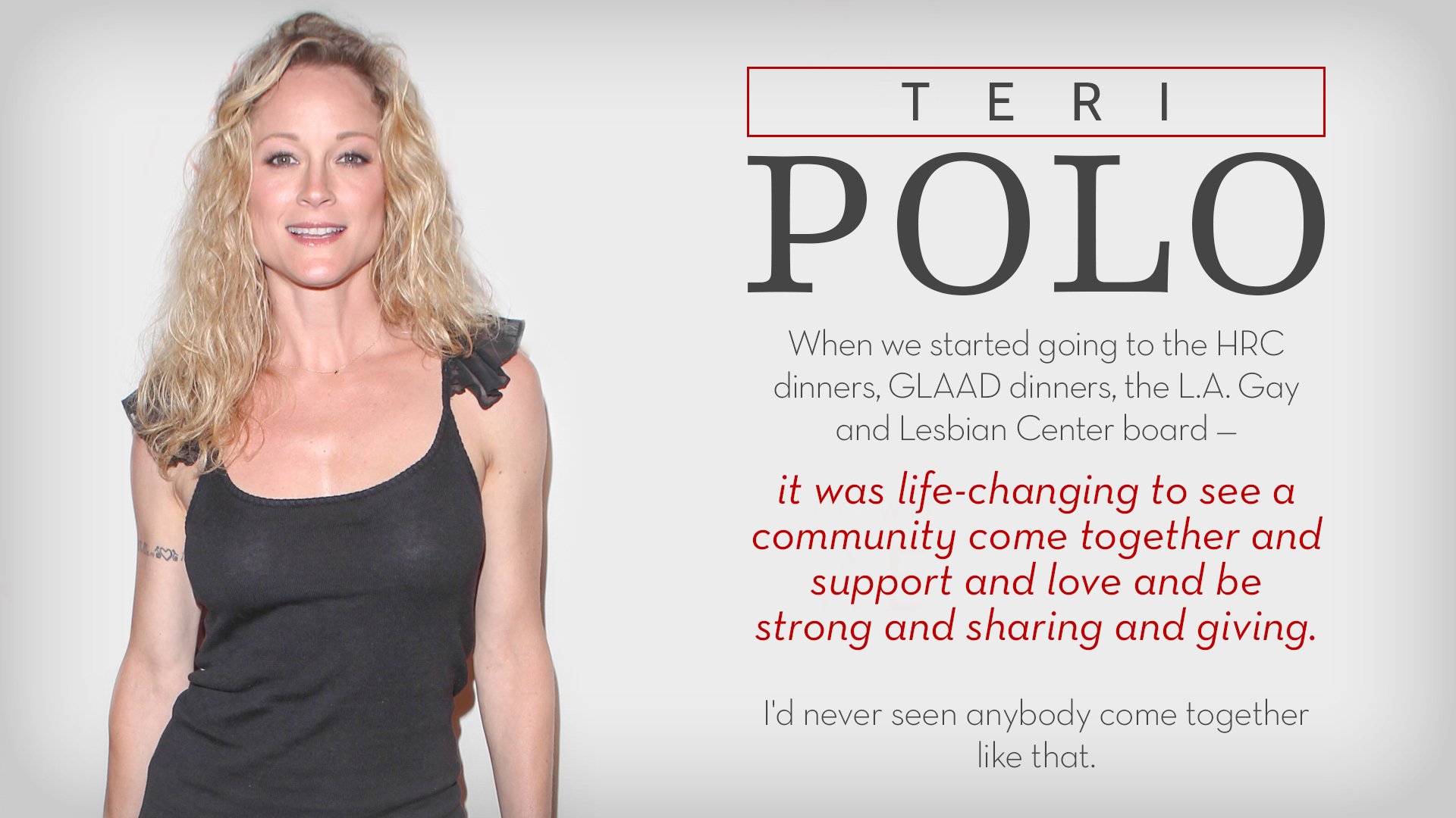 Teri Polo on LGBT rights before The Fosters "I was clueless"