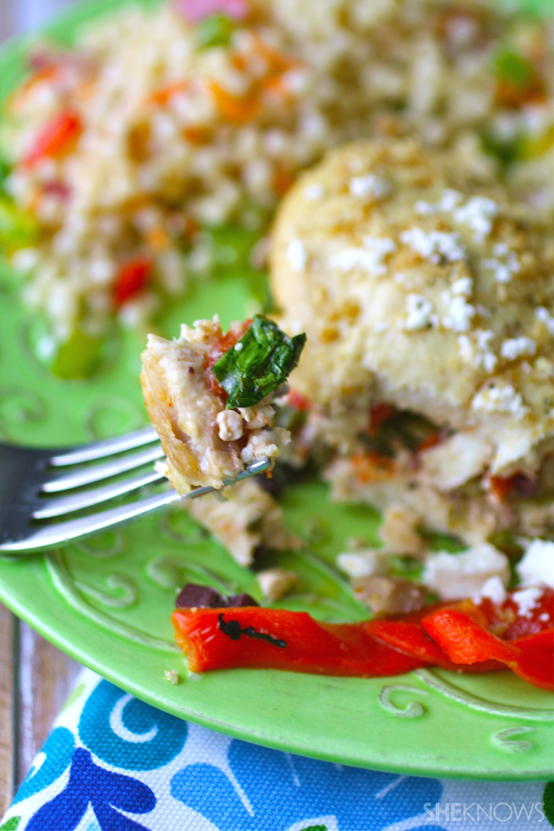 Mediterranean-stuffed chicken breasts