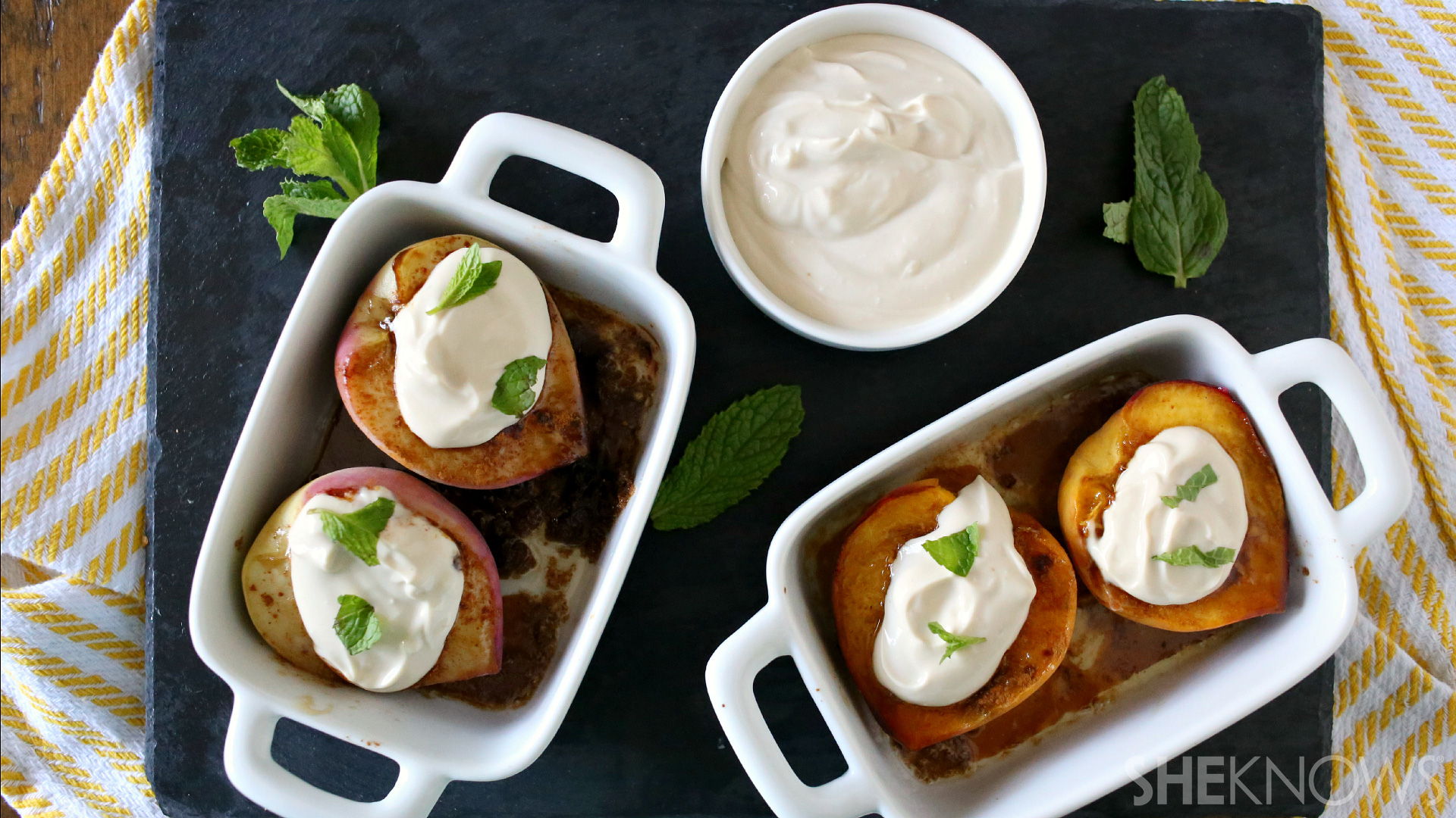 Brown sugar baked peaches