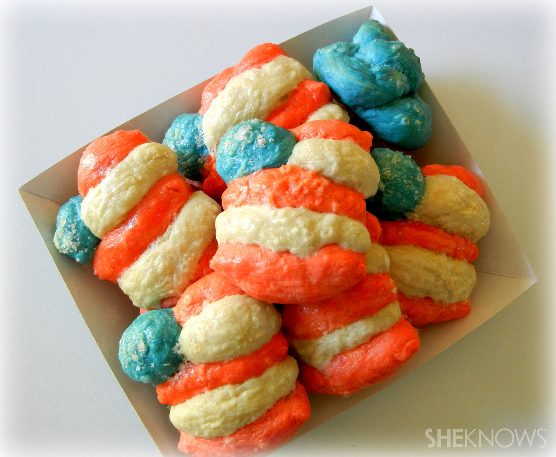 Flag Shaped Soft Pretzels for the 4th of July